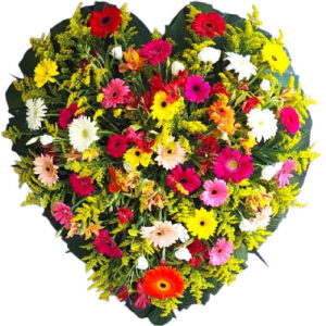 Coroa de Flores de Coração Flores Mistas